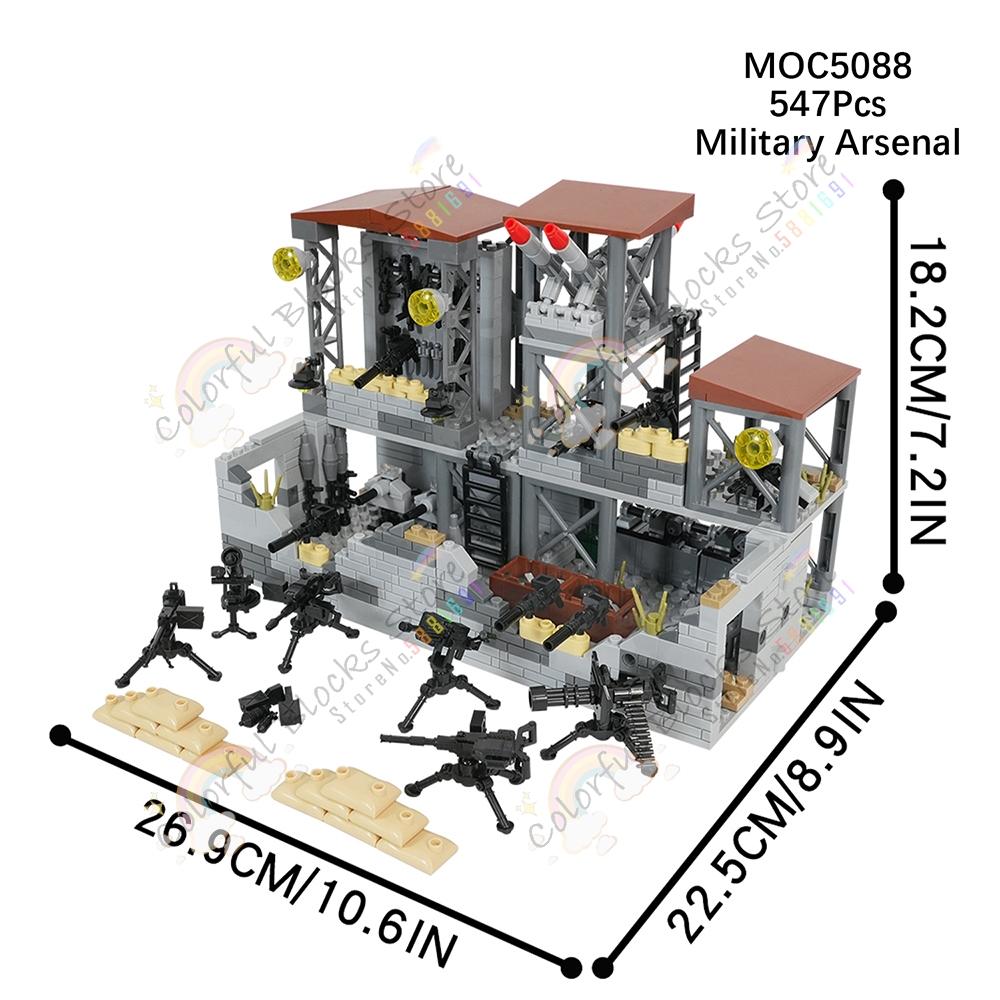 Military Series Modern Warfare Adult Building Blocks Set Toys Weapons Battlefield Outpost Tower Fort Artillery Block Model Gifts
