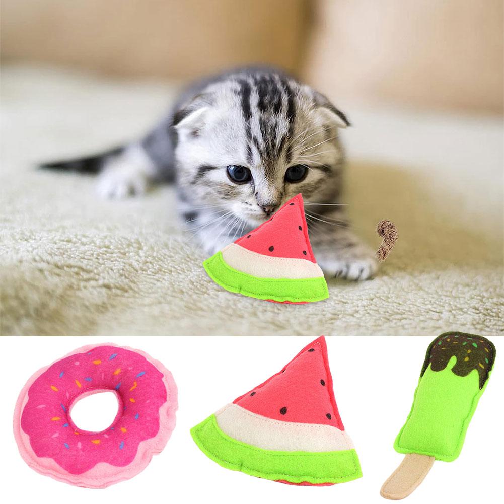 

Summer Pet Puppy Cat Donuts Plush Toy Dog Play Bite Cream Toys Supplies Accessories Pet Ice Wat T0N9
