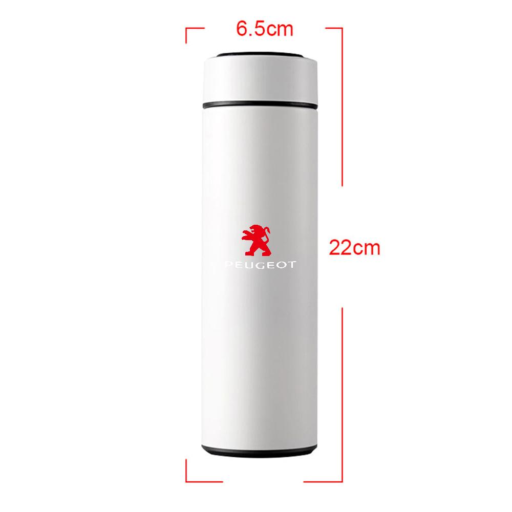 

2026 Hot Car Sticker 500ml Portable Car Smart Thermos Bottle Temperature Display Cup Coffee Cups For Peugeot 207 3008 206 307 40