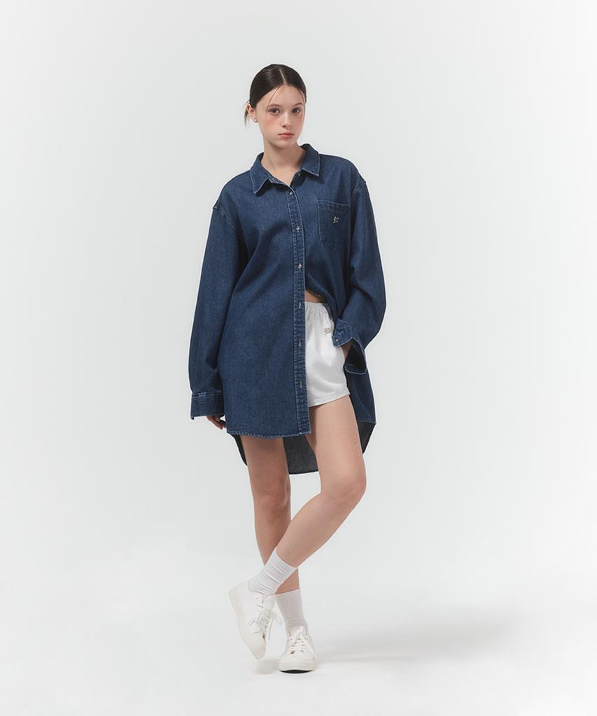 Potipo [W] Oversized Linen Denim Shirt Dress