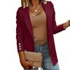 Women Suit Coat Lapel Long Sleeve Open Front Solid Color Dress Coat Business Work Casual Jacket Office Clothes Outwear