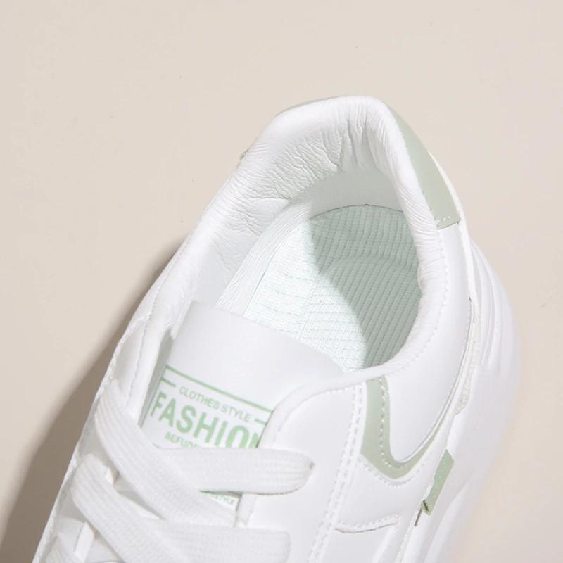 Mode Damen Freizeitschuhe Weiß Dicke Sohle Damen Sneaker Bequeme Vielseitige Laufschuhe Outdoor Tennis Skateboard Schuh