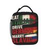 Eat Italian Drive German Marry Slavic Thermal Insulated Lunch Bags for Office Reusable Food Bag Men Women Thermal Lunch Boxes