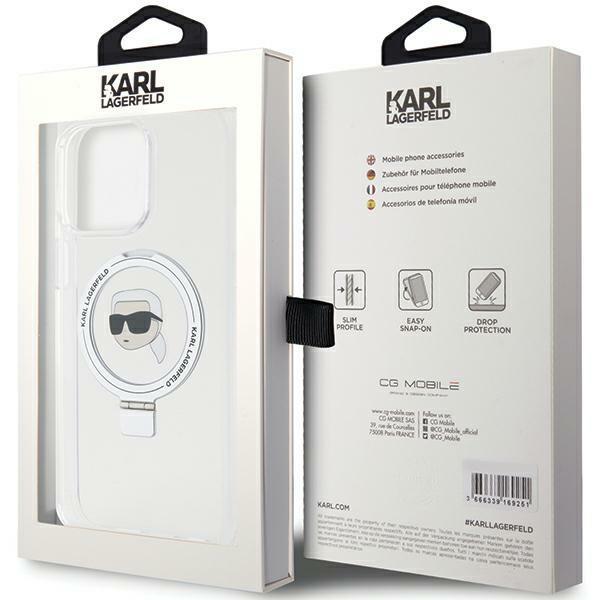 Karl Lagerfeld KLHMP15XHMRSKHH iPhone 15 Pro Max 6.7" White/white Hardcase Ring Stand Karl Head MagSafe