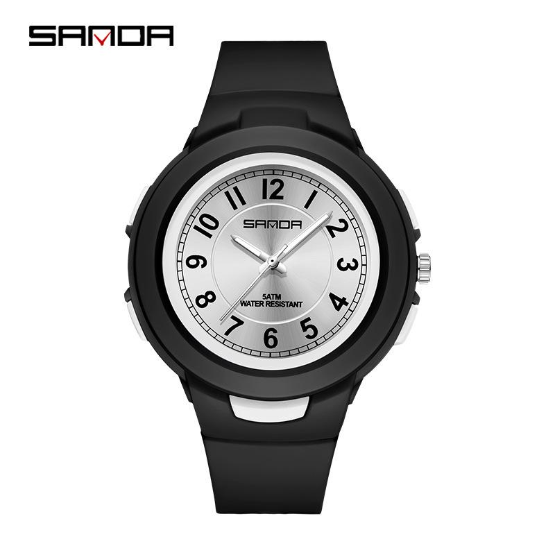 Sanda Unisex Student Quartz Watch: Fashionable, Lightweight, Waterproof, Trendy Sportswear.