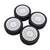 4PCS 1 10 RC Rally Car Tires Replacement for Tamiya TT01 Xv02 Sturdy Plastic 70mm RC Car Maze Tire Wheel Rim White