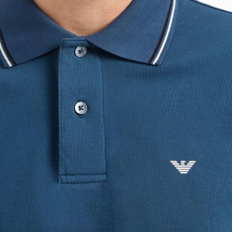 Emporio Armani Logo Slim Fit Polo Shirt Men tops Blue 8N1FB41JPTZSB150