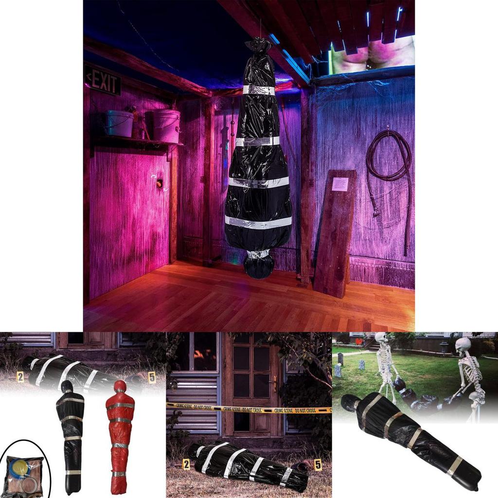 Realistic Halloween Fake Corpse Prop Plastic Material Modern Style 150cm Red