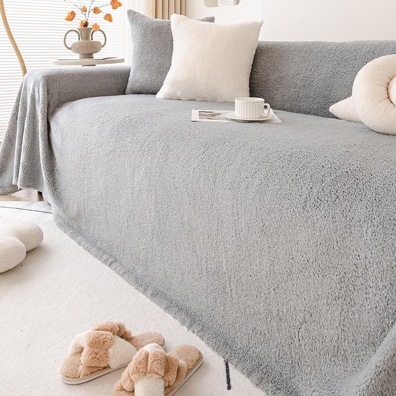 Sofa Cover Cloth Simple and High-End Winter Plush Cushion All-Inclusive Sofa Cover Living Room Sofa Towel Can Be Covered