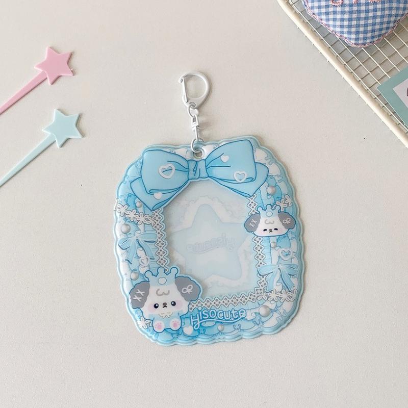 Kawaii PVC Photo Frame for 3 Inch Kpop Idol Card Colorful Bow Knot Photocard Holder Anime Character Card Sleeves Wholesales