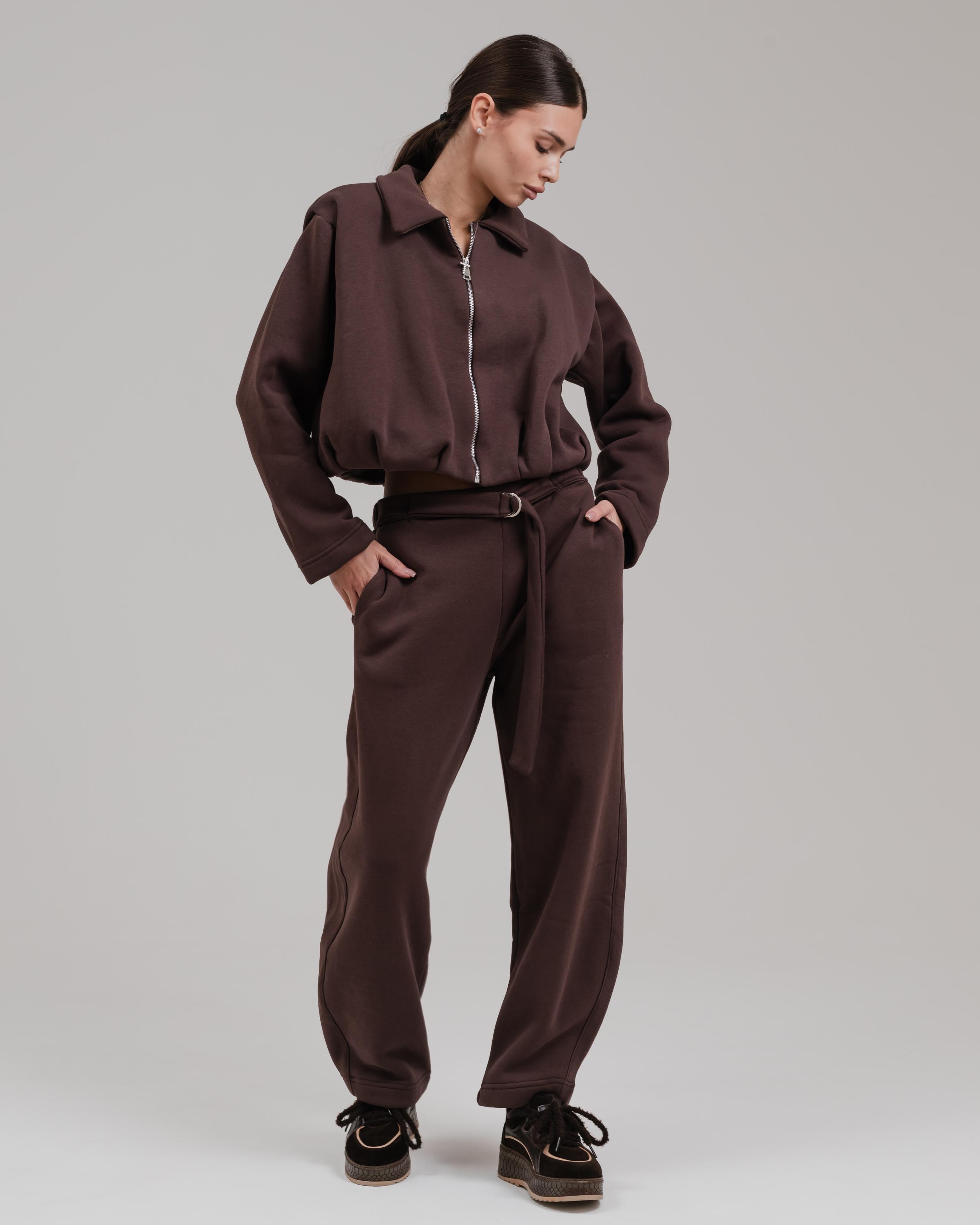 

Костюм женский демисезонный LIA 12361 S шоколадный (кофта, штаны) L шоколад коричневого кольору