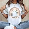 Nurse Rainbow T Shirt Nursing Rn Medical Apparel Healthcare Worker Hospital Scrub Vintage Slightly Stretched Breathable