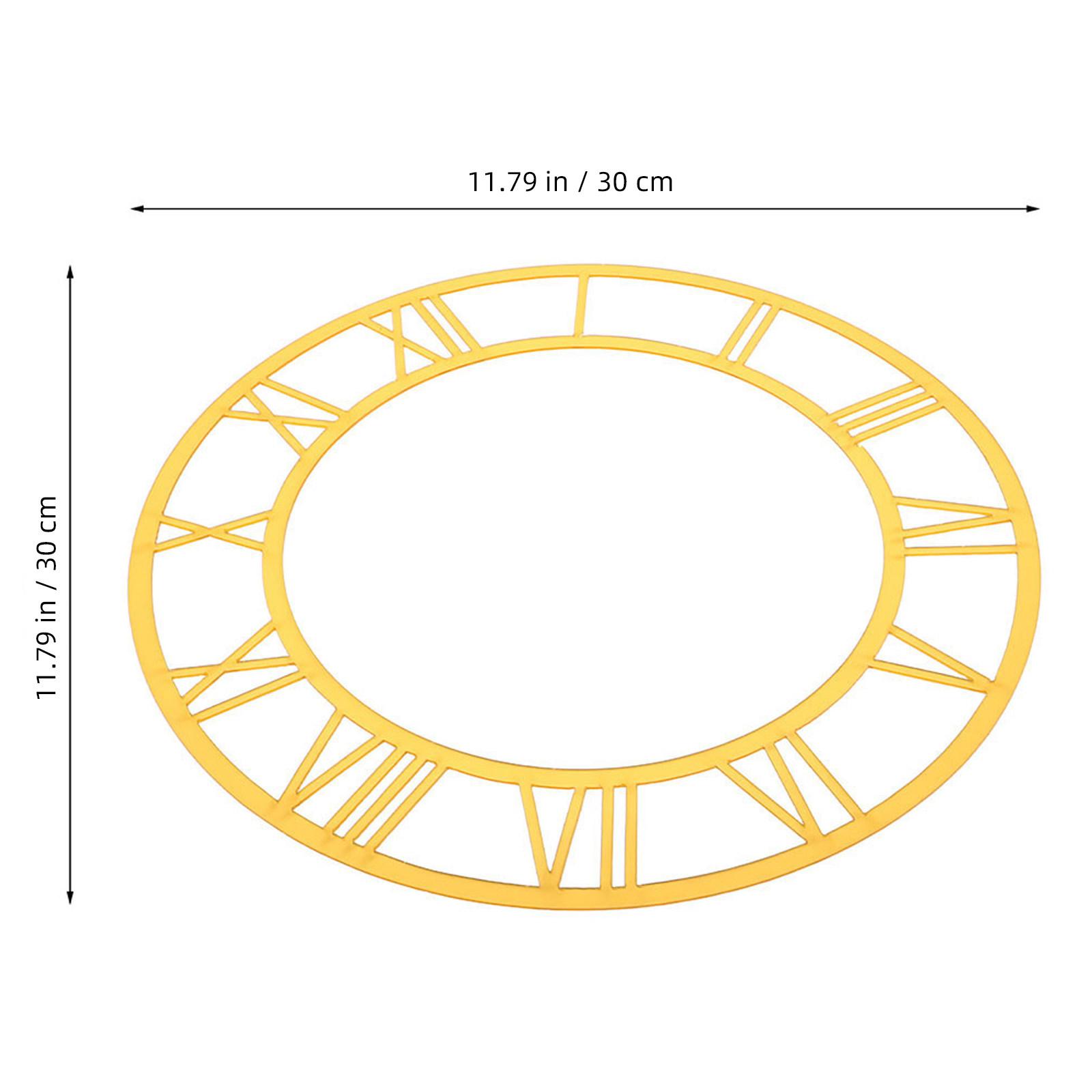 

Mirror Wall Clock Self Adhesive Acrylic Stickers 30Cm Round Roman Numerals DIY Large Mirror Surface Wall Clock Decor золотистый