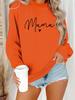 European and American Women's Casual Long-Sleeve Round Neck 'Mama' Pullover Sweatshirt Hoodie