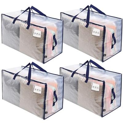 VENO Futon Storage Bags, 103L Large Capacity, Alternative To Cardboard Boxes for Moving, with 3-Hook and Loop Zipper, 2 Pairs of Handles, Water Resist