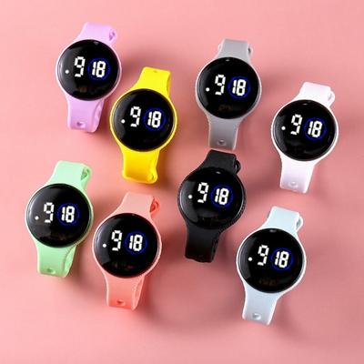 Children LED Digital Watch Round Dial Waterproof Swimming Watch Adjustable Silicone Strap Accurate Time Clear Display Kids Students Wristwatch