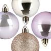 Rose gold shatterproof Christmas tree baubles 5 cm 12 pcs.