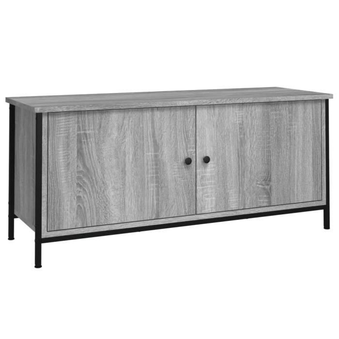 VidaXL Meuble TV avec portes sonoma gris 102x35x45cm bois d'ingénierie 826293