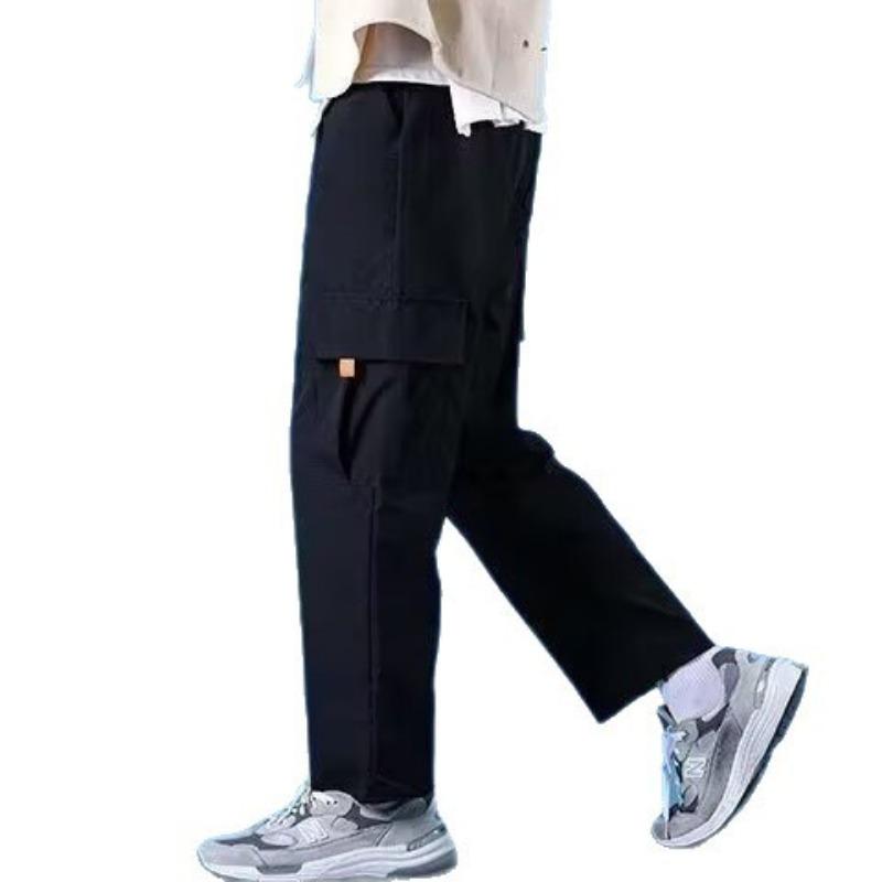 New retro overalls men's autumn trendy brand loose student drop straight casual pants