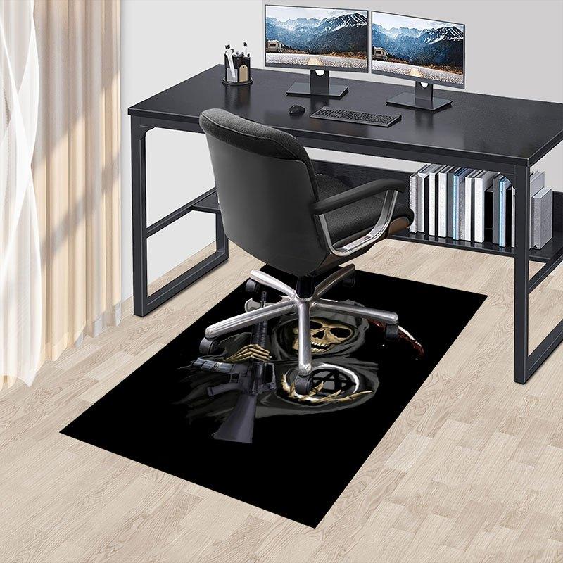 1pc Sons of Anarchy Themed Office Carpet Chair Mats - Durable Polyester Rug for Home Theater, Office, Dorm Room Decor - tA61