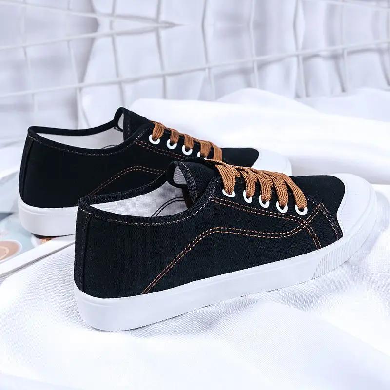 Low Top Lace Up Women's Shoes Aesthetic Stylish Deals Cheap Light New In High Quality Daily Routine Casual 39 Ladies Footwear