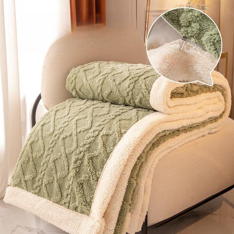 Autumn Winter Thickened Warm Taffeta Fleece Blanket Lamb Fleece Single Bed Blanket Nap Throw Blanket Quilt Cover