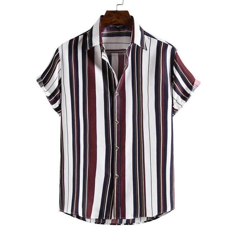 3D Printed Spring Summer Men's Beach Shirt Hawaiian Short Sleeve Flower Shirt Men's