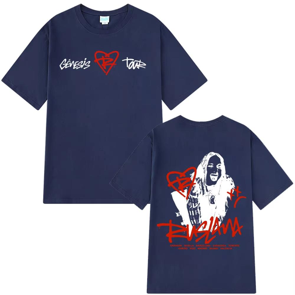 Singer Ruslana Merch Double-sided Print T Shirts Men Women Fashion O-neck Short Sleeve Tees Short-sleeved T-shirt