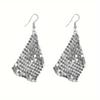 Exaggerated Geometry Metal Sequins Earrings Dangling Pendant Earrings  Music Festival