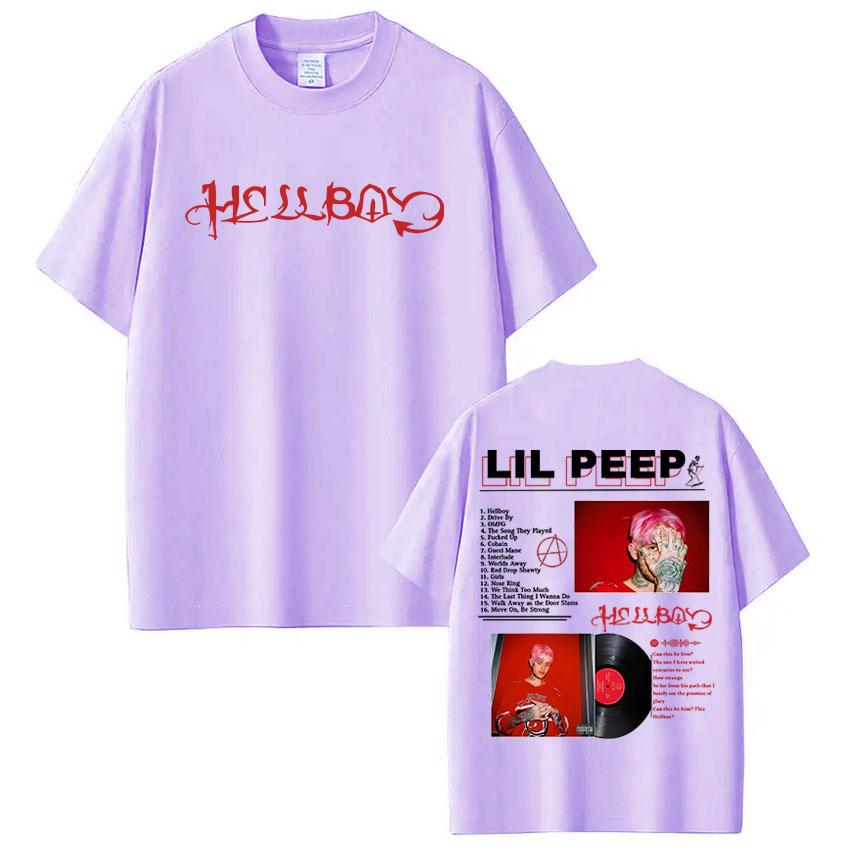 Rapper Lil Peep Crybaby Hellboy Tshirt Unisexs Women Clothing Fashion Hip Hop T Shirt 100 Cotton Oversized Short Sleeve TShirts