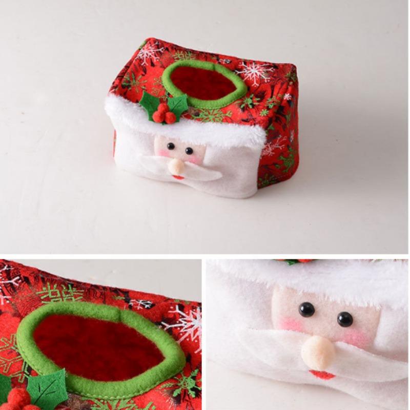 Fun Christmas Style Santa Claus Felt Belt Woven Box Holder Home Decoration Creative Towel New Paper Decorate for Christmas