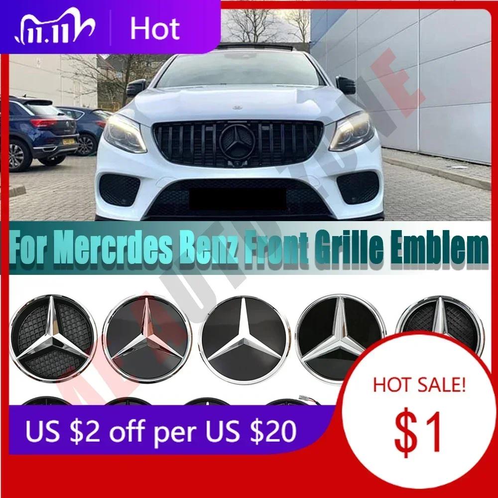 Autoaufkleber Für Mercedes Benz Silberner Rand Neuestes 3D-Stil Emblem Für Mercedes Benz GLC X253 GLE W166 C292 GLS X166 OE-Stil Em