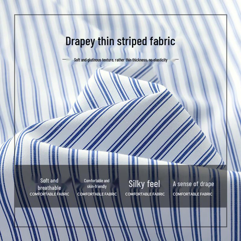ROMON Men's Striped Long-Sleeve Casual Shirt