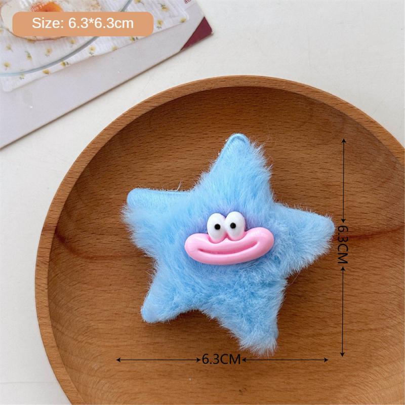 1/3/5Pcs Autumn Winter Hair Clips For Girl Woman Waterdrop Square Barrettes Solid Color Faux Fur BB Hairpins Soft Hair Accessory