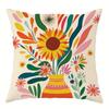 Bohemian - Inspired Sunny Floral PillowcasesLiving Room Sofa Cushion Cover, Soft and Comfortable, Bedroom Room Decoration