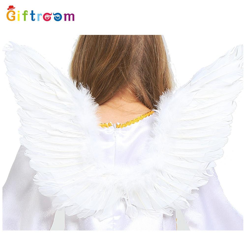 Charming Halloween Costume For Girls Featuring Playful Angel Dress In Polyester Fabric
