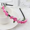 Roos Bloemenkroon Festival Hoofdband Bruiloft Guirlande Bloemen Haarband Accessoire