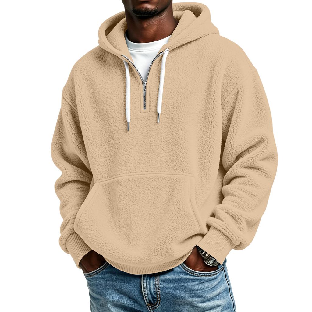 Men's Casual Hooded Sweatshirt Long Sleeve Lined Pullover for Everyday Wear