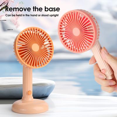 Personal Handheld Fan with Detachable Base 3 Speeds USB Rechargeable Small Desktop Fan Adjustable 90 Degree Tilt Mini Fan for Travel Indoor