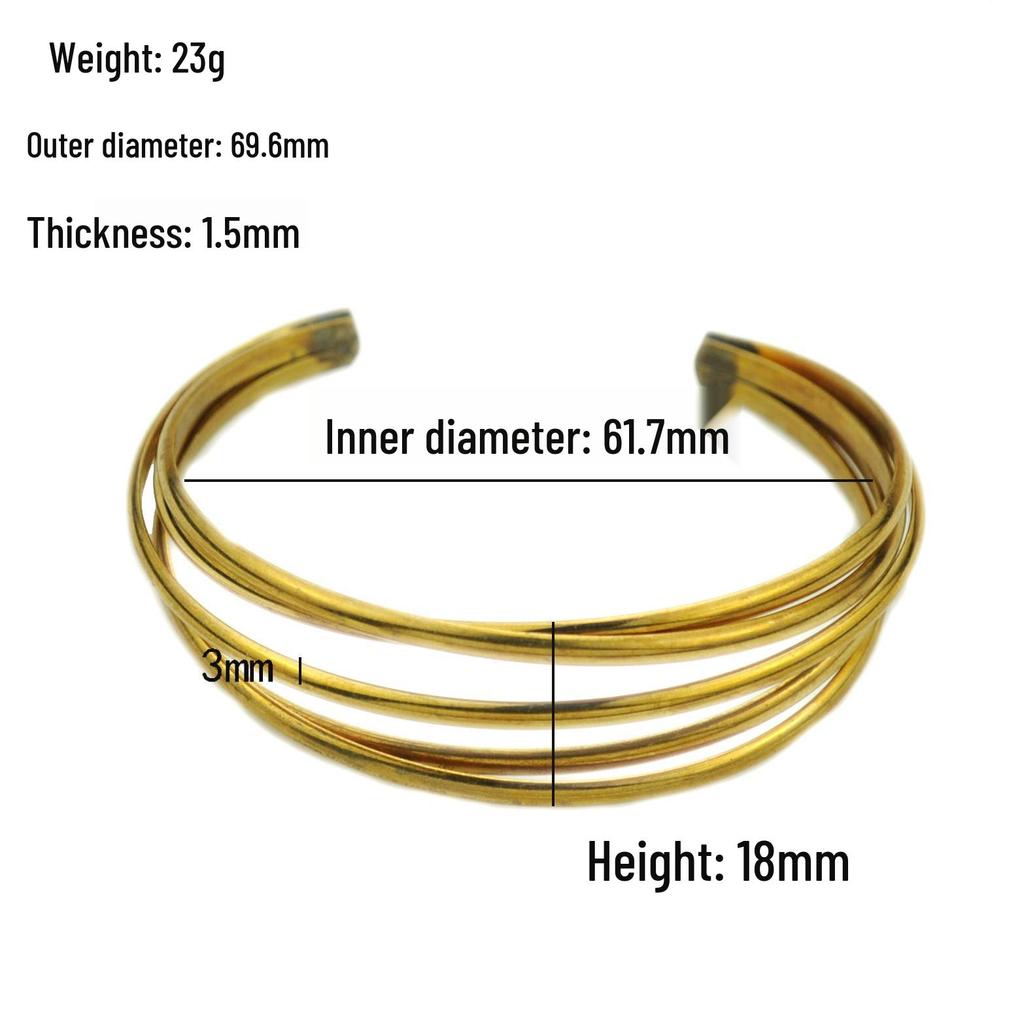 2024 Trendy Multi-Strand Intersecting Opening Bracelet for Women - KC Gold Light Luxury Niche Exquisite Armlet