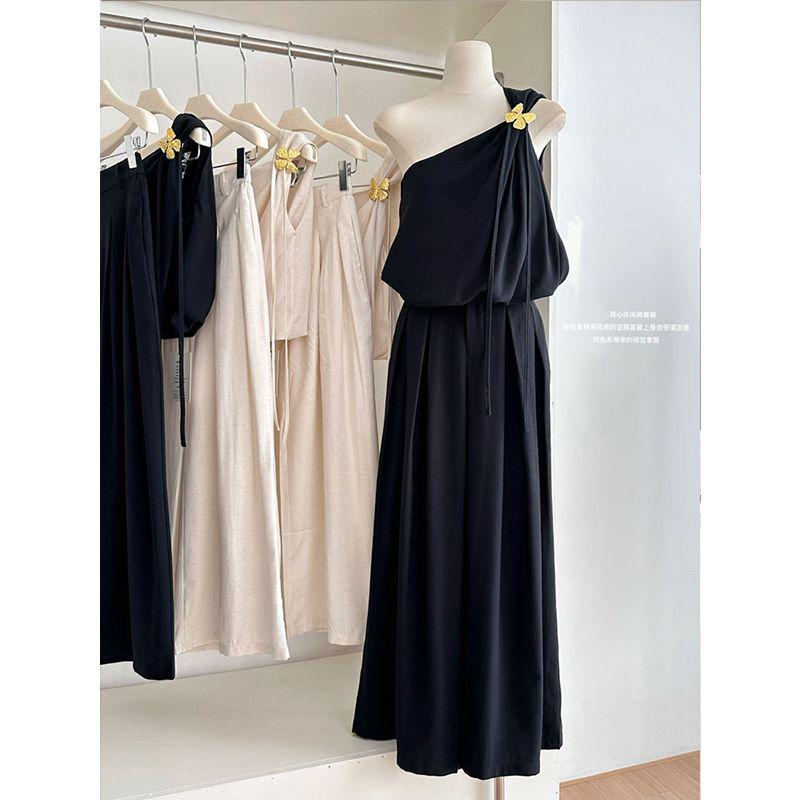 2026 Korean Style Spring/Summer White Two-Piece Vest & Pants Set for Women Medium