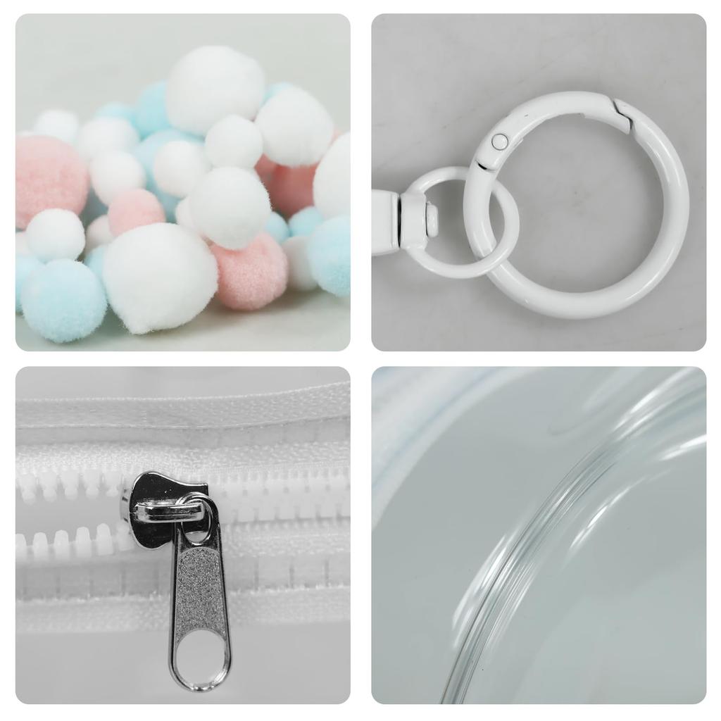 Plush Transparent Plush Storage Doll Storage Clear Odd Zipper with Ball and [seimeinoki] Pouch, 20cm, Bag, Large, Bag, Bag, Pouch, Shape, Closure,