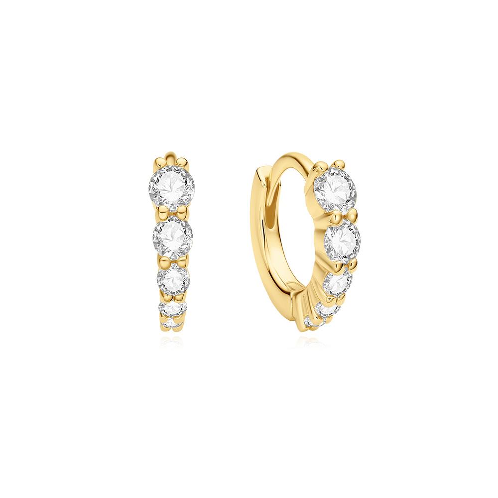 Ania Haie Gold Gradient Sparkle Hunger Hoop 925 Silver Earrings E075-03G
