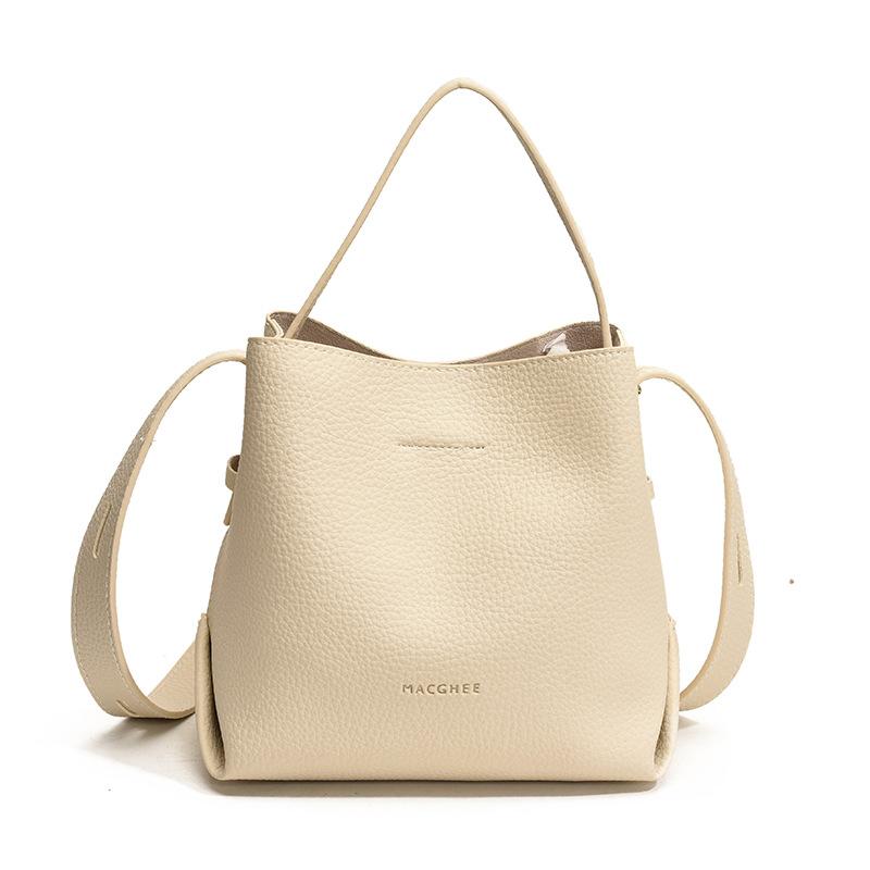 Lychee pattern handbag bag women's new trendy niche bucket bag versatile ins shoulder messenger bag wholesale