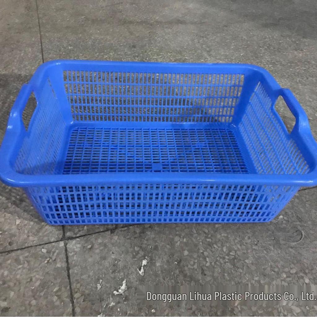 Sturdy Square Plastic Sorting and Draining Basket for E-commerce and Warehouse