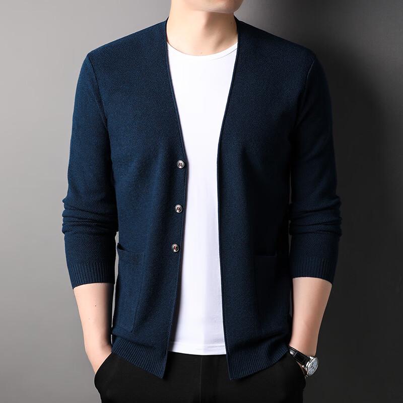 Men's Business Casual Solid V-Neck Knitted Cardigan