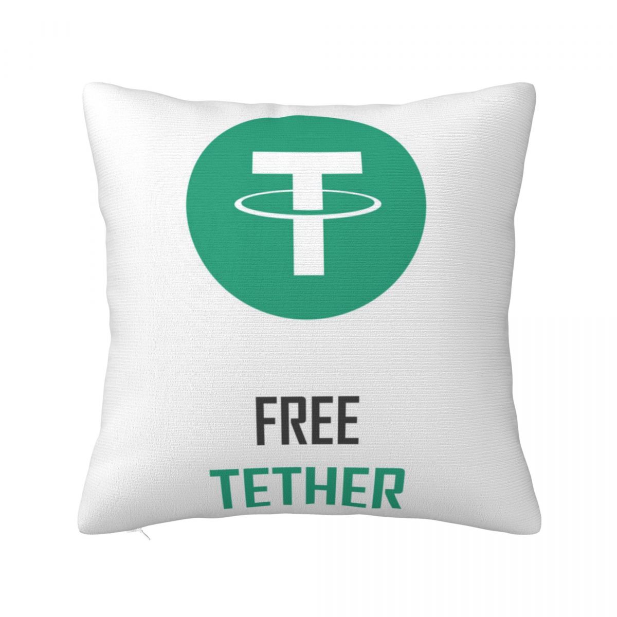 

USDT Coin Logo Square Pillowcase Cushion Cover Pillow Case Throw Pillow Cover for Home Sofa Living Room 30cm x 30cm