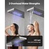 VEVOR Shower Panel Tower System with Rainfall Waterfall Shower Head, LED, 53 In Brushed Stainless Steel Shower Column, 5-Function Faucet