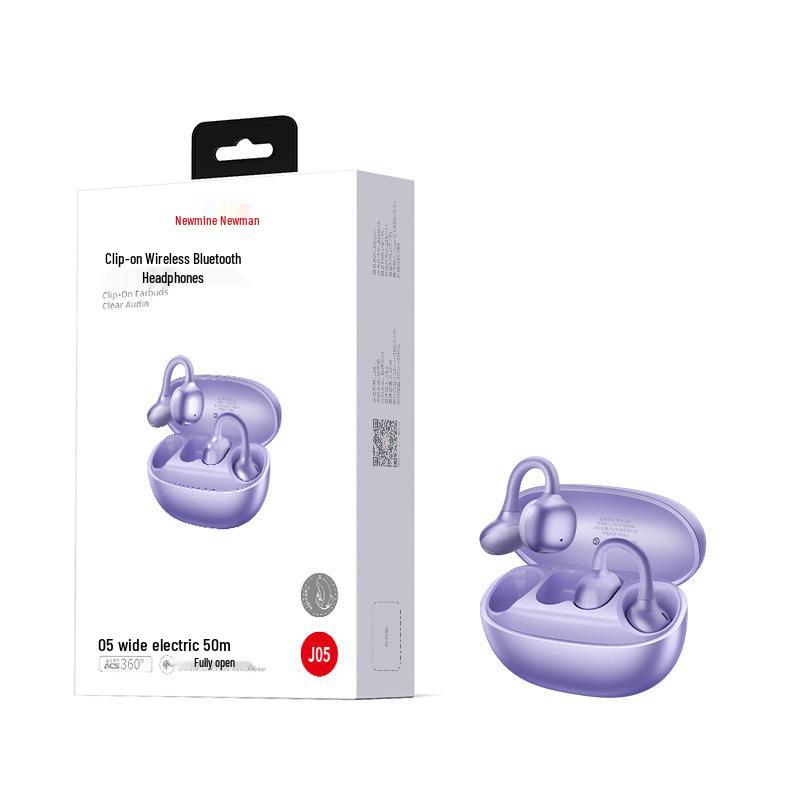 Newman OWS-J05 Wireless Clip-on Earphones: Noise Reduction, Sound Leakage Prevention, Bluetooth Flash Connect, Waterproof for Sports.