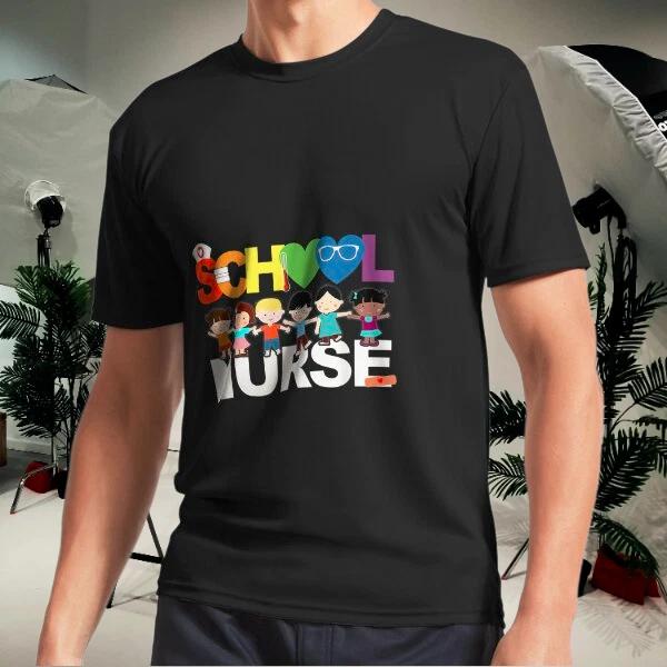 Men s and Women s T-shirts Elementary School Registered Nurse Back S
